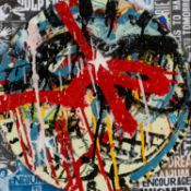 NEALE HOWELLS mixed media on vinyl record together with collage sleeve - entitled verso 'Double A-