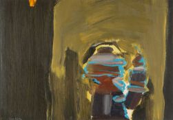 ‡ TOM NASH oil on card - entitled verso, 'Late Harvest', signed, 35 x 51cms Provenance: private