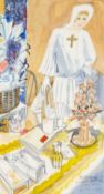 ‡ CLAUDIA WILLIAMS watercolour - entitled verso 'Looking into Patisserie Window - Vannes', signed