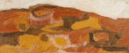 ‡ GWILYM PRICHARD acrylic on card - autumn landscape, signed, 18 x 44cms Provenance: bought directly