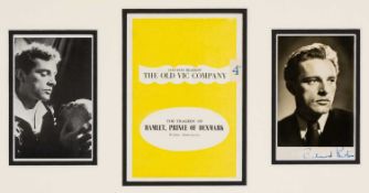 RICHARD BURTON HAMLET, personally signed photo, framed with original programme for the 1953/54 Old