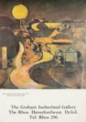 GRAHAM SUTHERLAND gallery poster - entitled 'Road at Porthclais with Setting Sun, 1975', for the