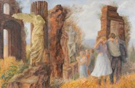 ‡ FELICITY CHARLTON oil on board - entitled verso, 'Island Excursion', signed and dated verso