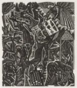 ‡ DAVID JONES wood engraving - entitled verso 'Noah Receives God's Commands (From The Chester Play