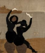 ‡ BIM GIARDELLI fabric collage / appliqué - 'Not Waving but Drowning', circa 1980, signed, 56 x