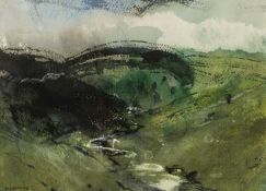 ‡ NEIL CANNING watercolour - entitled verso 'The Valley', signed and dated verso 1990, 15 x 21cms