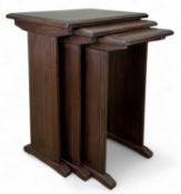 BRYNMAWR ARTS & CRAFTS 'CRICKHOWELL' STAINED OAK NEST OF TABLES, stamped, staining appears to be
