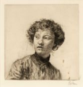 ‡ AUGUSTUS JOHN RA etching - entitled verso 'The Serving Maid, State VI' on Martin Tinney Gallery