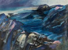 ‡ HOWARD COLES oil on card - entitled verso 'Tide Rising', signed, 54 x 73cms Provenance: private