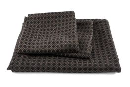 MELIN TREGWYNT THROW/CUSHION COVERS, black/brown 'mondo' style pattern, 100% lambswool, labelled,