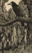 ‡ CHARLES FREDERICK TUNNICLIFFE OBE RA wood engraving on Japan paper - entitled 'Gallows-tree of the