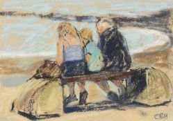 ‡ CLAERWEN HOLLAND pastel - entitled verso, 'Afternoon at Aberystwyth I' on Thackeray Gallery label,