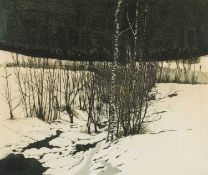 ‡ PHILIP GREENWOOD limited edition (20/75) etching - entitled, 'Silver Snow', signed, 39 x 46cms