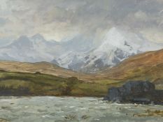 ‡ GARETH THOMAS acrylic on card - entitled verso, 'Snowdon, Llyn Mymbyr', signed and dated 1986,