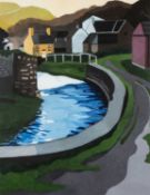 ‡ SARAH YOUNG oil on canvas - entitled 'Afon Solfach' (River Solva), signed fully in pencil, 44.5