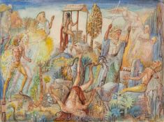 ‡ KEN ETHERIDGE watercolour and ink - entitled verso, 'Dear Bridegroom Death', signed and dated '72,