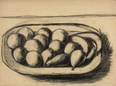 ‡ CHARLES BURTON charcoal on paper - bowl of fruit, signed and dated '59, 53 x 74cms Provenance: