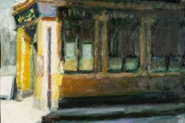 ‡ MARK SAMUEL oil on board - The Queen's Vaults, dated 1996, on Martin Tinney Gallery label,