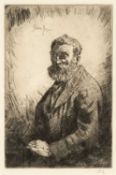 ‡ AUGUSTUS JOHN RA limited edition (23/25) etching - entitled verso, 'Old Arthy' on Martin Tinney