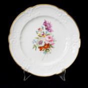 NANTGARW PORCELAIN DISH, 1818-20, with C-scroll borders, painted in London, probably in the