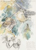 ‡ KIM ATKINSON mixed media - entitled verso, 'Great Snipe', signed, 51 x 36cms Provenance: private