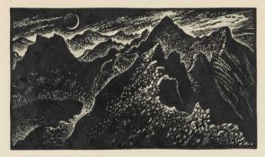 ‡ JOHN PETTS wood engraving - entitled verso 'The Horseshoe Ridge' on Oriel Tegfryn Gallery label,