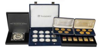 COMMEMORATIVE COINS AND INGOTS, including three limited edition cases of Olympics 2012 ingots, the