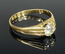 GENT'S DIAMOND SOLITAIRE RING, old round cut diamond approx. 1ct, estimated as L/M colour, SI2