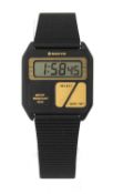 SANYO 'DIGI SKIN' PM2000 ULTRA THIN LCD WRISTWATCH, c. 1986, quartz movement, in carded display (