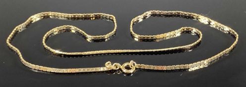 ITALIAN 9CT GOLD FLAT LINK CHOKER NECKLACE, 45cms (l), 4.5g Provenance: deceased estate Wrexham