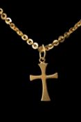 INDIAN GOLD CRUCIFIX ON CHAIN, probably 22K, 20g Provenance: private collection Cardiff Comments: