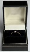DIAMOND SOLITAIRE RING, round-cut diamond approx. 0.25ct mounted in 18ct gold, ring size O, 1.8gms