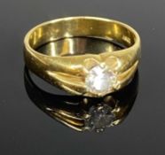 GENT'S 18CT GOLD DIAMOND SOLITAIRE RING, set with brilliant cut diamond, approx. 0.75ct, estimated