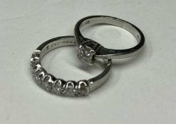 DIAMOND SEVEN-STONE RING, set with brilliant cut diamonds, totalling approx. 0.5cts, set in