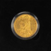 THE QUEEN VICTORIA GOLD DOUBLE SOVEREIGN, 1887, 15.9gms, boxed with London Mint Office Certificate