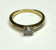 DIAMOND SOLITAIRE RING, old round cut diamond approx. 0.5cts, estimated at H/J in colour, I2