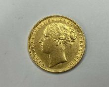 QUEEN VICTORIA SOVEREIGN, 1875, Melbourne Mint, Young Head (EF), weight approx. 8g Provenance: