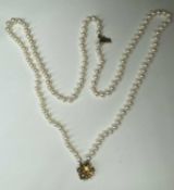 CULTURED PEARL DOUBLE STRAND CHOKER NECKLACE, uniform well-matched pearls, approx. 5mms (diam.),