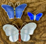 KRISTIAN HESTENES (Norway) ENAMELLED SILVER BUTTERFLY BROOCH, marked Sterling 925S, 40mms, 7gms,