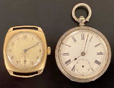 VERTEX GENT'S 9CT GOLD CASED PRESENTATION WRISTWATCH, c. 1950, 29mms (diam.) (currently ticking),