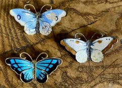 HROAR PRYDZ AND JENS ERIK JENSEN (Norway) ENAMELLED SILVER GILT BUTTERFLY BROOCH, marked Sterling