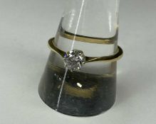 DIAMOND SOLITAIRE RING, the old round cut diamond approx. 0.55cts, estimated at J/K in colour, I2