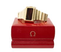 OMEGA 'TIME COMPUTER' LED BRACELET WATCH, c. 1970s, cal. 1600 jewelled quartz movement, gold