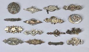 COLLECTION VICTORIAN & LATER SILVER BROOCHES, twelve hallmarked, gross weight approx. 56gms (16)