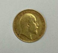 EDWARD VII HALF SOVEREIGN, 1908 (VF), weight approx. 4g Provenance: private collection Cheshire