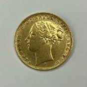 QUEEN VICTORIA SOVEREIGN, 1881, Melbourne Mint, Young Head (EF), weight approx. 8g Provenance: