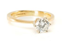18CT GOLD SOLITAIRE DIAMOND RING, diamond approx. 0.75ct, sponsors mark CPM with Birmingham