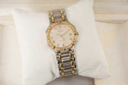 CONCORD 'SARATOGA' GOLD, DIAMOND & STAINLESS STEEL BRACELET WATCH, Ref. 15 14 249, quartz