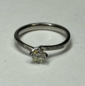 DIAMOND SOLITAIRE RING, brilliant cut stone approx. 0.45cts, estimated as L/M in colour, VS clarity,