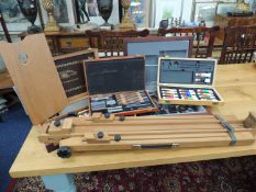 WINDSOR & NEWTOWN ARTIST'S MATERIALS, including field easel; together with a part canteen of